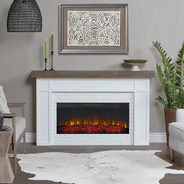 Real Flame Cravenhall Electric Landscape Fireplace ,White