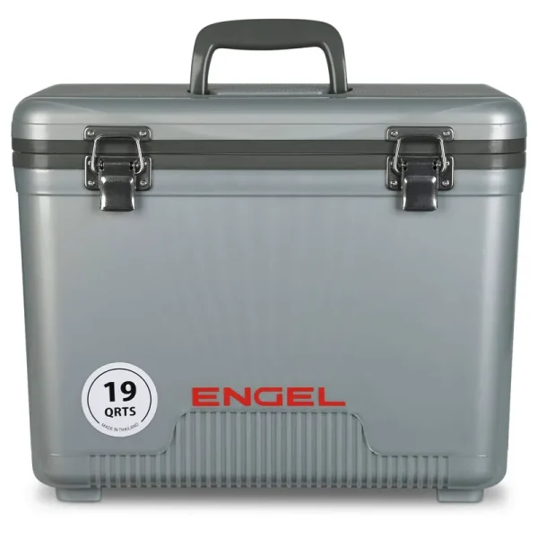 Engel Dry Box Cooler with Shoulder Strap, 19 qt, Silver