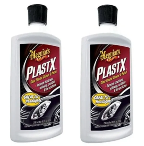 Meguiars G12310 Plastx Clear Plastic Cleaner and Polish, Fqrlhu 2 Pack(10 Ounce)