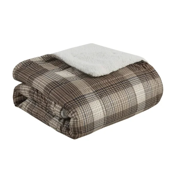 Lumberjack Softspun Down Alternative Filled Throw - Brown - Woolrich