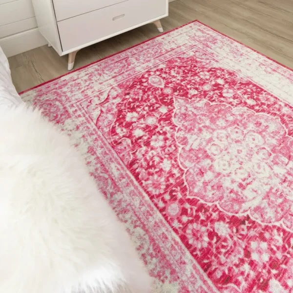Lofland Oriental Distressed Medallion Pink Area Rug Langley Street Rug Size: Rectangle 4' x 6'