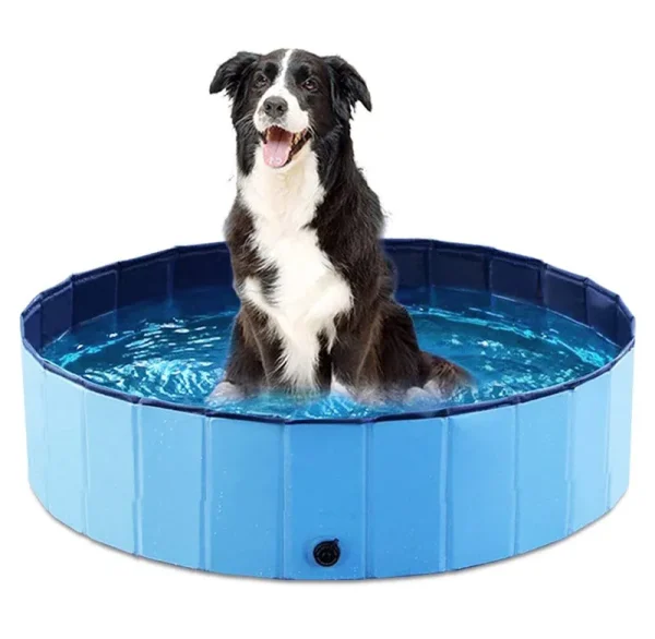 Jasonwell Foldable Dog Pet Bath Pool ,Collapsible Dog Pet Pool Bathing Tub for Dogs or Cats (32Inch.d x 8Inch.h, Blue)