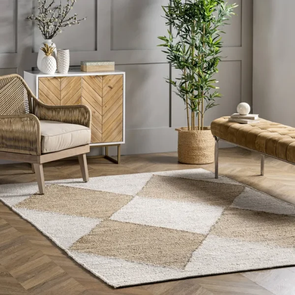 nuLOOM Pandora Diamond Jute Ivory 2 3 ft. x 4 ft. Accent Rug