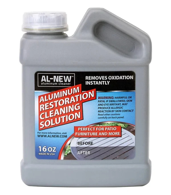 AL-NEW Aluminum Restoration Cleaning Solution | Clean & Restore Patio Furniture Stainless Steel and More (16 oz.)