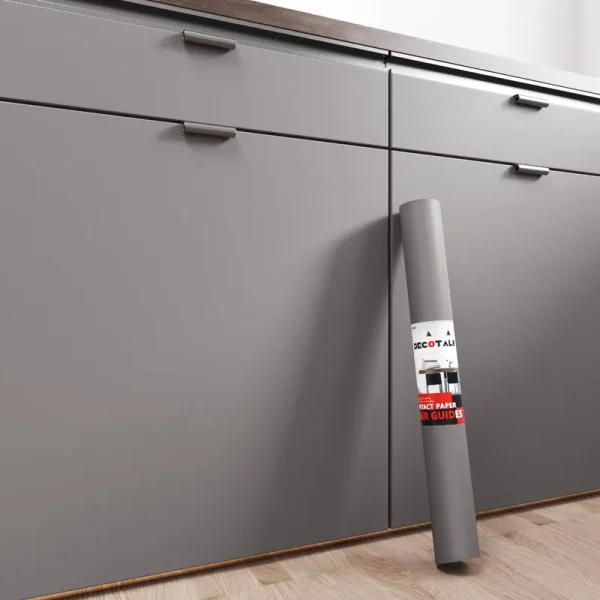 Decotalk Grey Wallpaper Peel and Stick Self Adhesive Wallpaper Removable Gray Contact Paper for Cabinets Waterproof Thick Grey Contact Paper