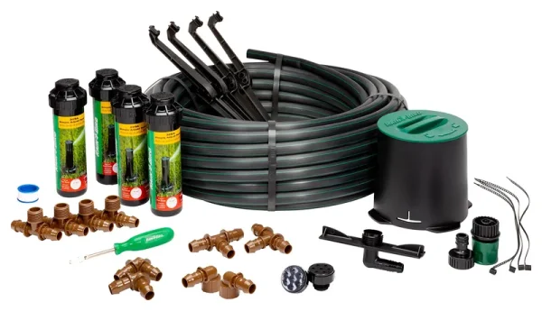 Rain Bird 32HE In-Ground Pro Rotor Pop-Up Sprinkler System Kit with Click-N-Go Garden Hose Connection, Black
