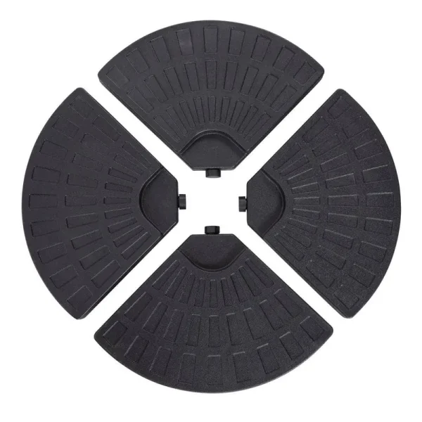 Plastic Patio Umbrella Base Weights Water/Sand Filled Base in Black (4-Piece)
