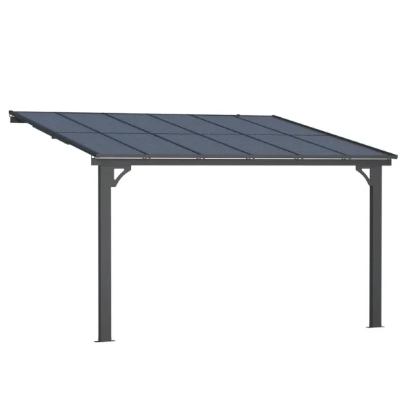 AECOJOY 12'x10' Adjustable Height Wall Mounted Outdoor Gazebos Pergola