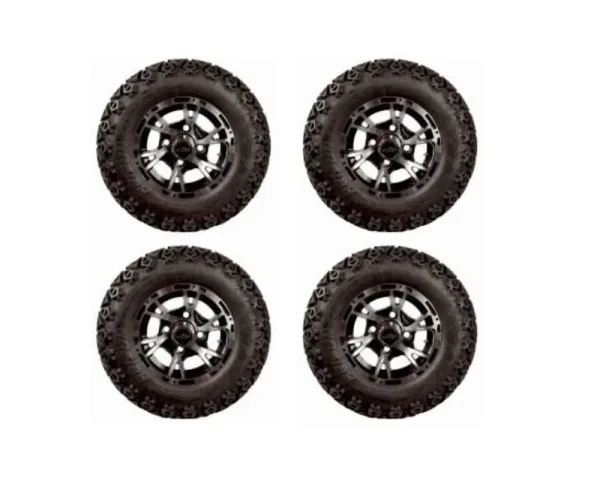 10" Flash Wheels & 22x11 - 10 All-Terrain Golf Cart Tires - Set of 4
