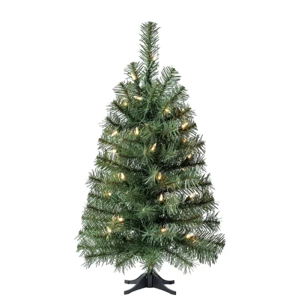 24" Pre-Lit Noble Green Spruce Artificial Christmas Tree with Clear Le