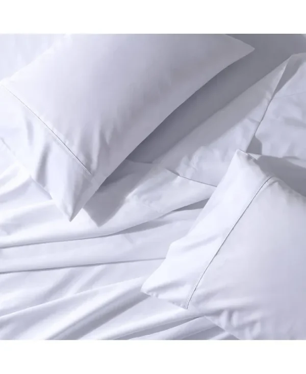 Cool & Crisp Percale Cotton Sheet Set - Made in USA Full / White
