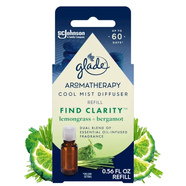 Glade Refill Find Clarity Aromatherapy Lemongrass - Bergamot (Cool Mist Diffuser)