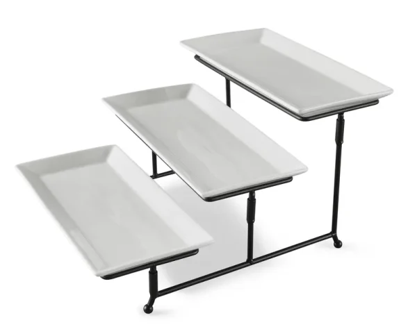 Better Homes & Gardens White Porcelain 3 Tiered Serve Set