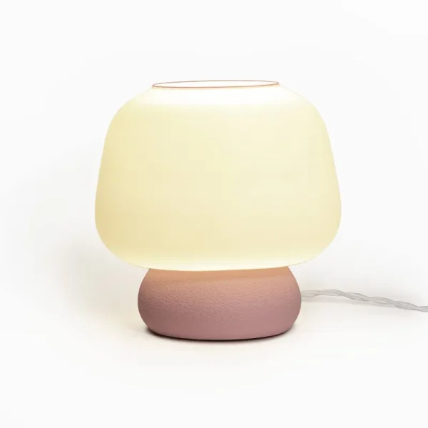 Mushroom 10" Modern Classic Plant-Based PLA 3D Printed Dimmable LED Table Lamp, White/Light