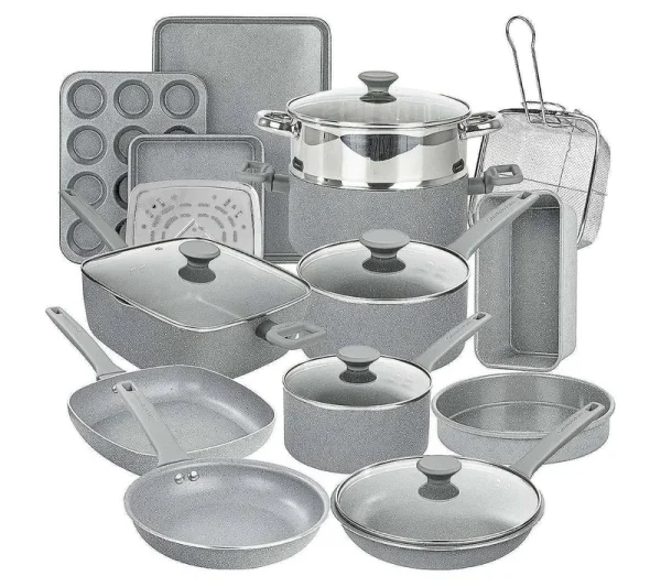 Granitestone Desert Grey 20 PC Nonstick Cookware and Bakeware Set
