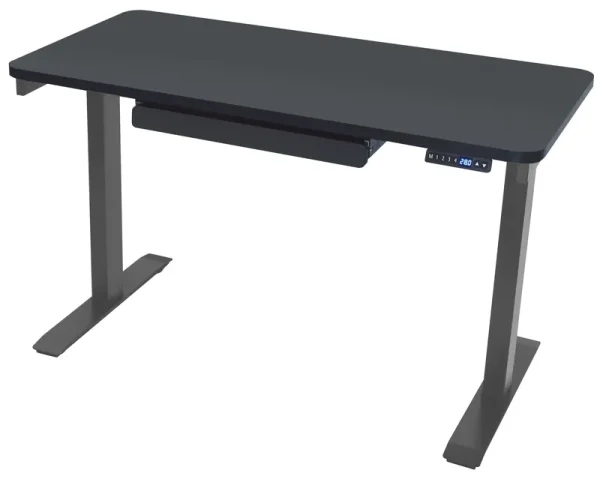 Motionwise Black Electric Height Adjustable Standing Desk, 24?x48", Height Adjustable 28" - 48" with 4 Pre - Set Height Adjustments and USB Charge Port, Multiple Colors