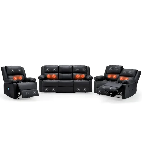 AECOJOY 3 PCS Recliner Sofa Set for Living Room Furniture Set