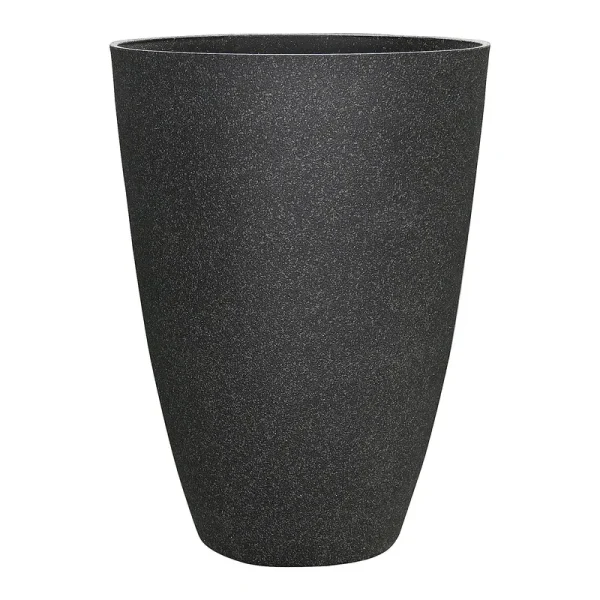 Allen + Roth 15.28-in W x 21.71-in H Black Resin Contemporary/Modern Indoor/Outdoor Planter | PLC2016SKG