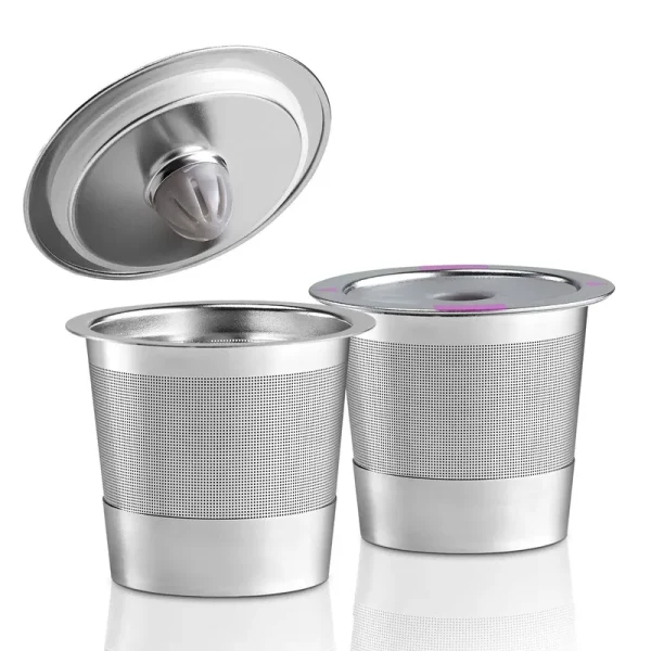 2 Stainless Steel Reusable K Cups for Keurig Coffee Makers - Universal Compatible Refillable Kcups Coffee Filters for All Keurig Brewers Family