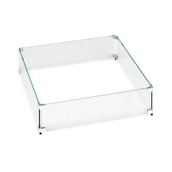 American Fireglass Fire Pit Glass Wind Guard, Square, 29.5x29.5"