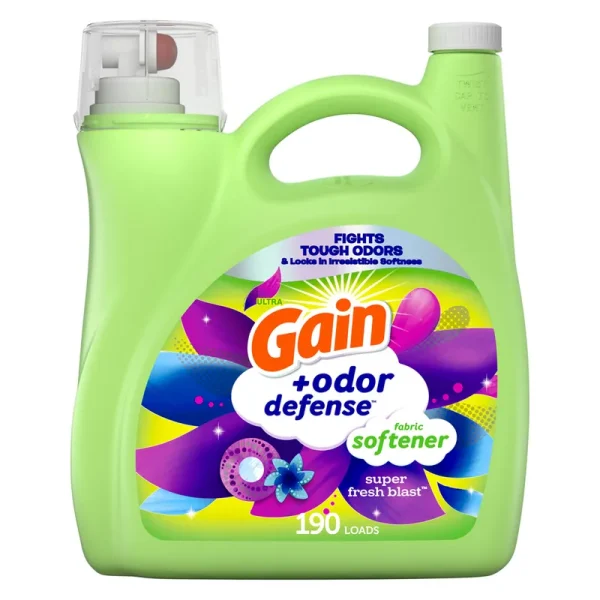 Gain Odor Defense Liquid Fabric Softener Super Fresh Blast 190 Loads