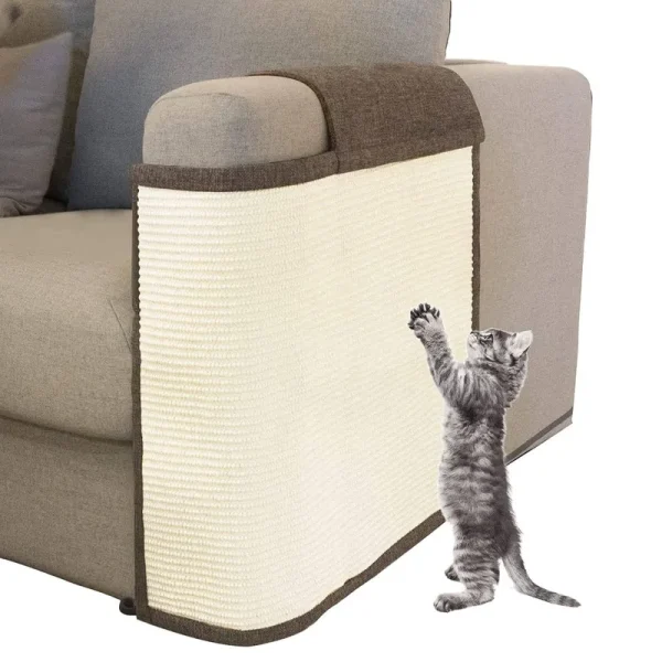 Oroonoko Cat Scratch Furniture Protector with Natural Sisal for Protecting Couch Sofa Chair Furniture Brown Color