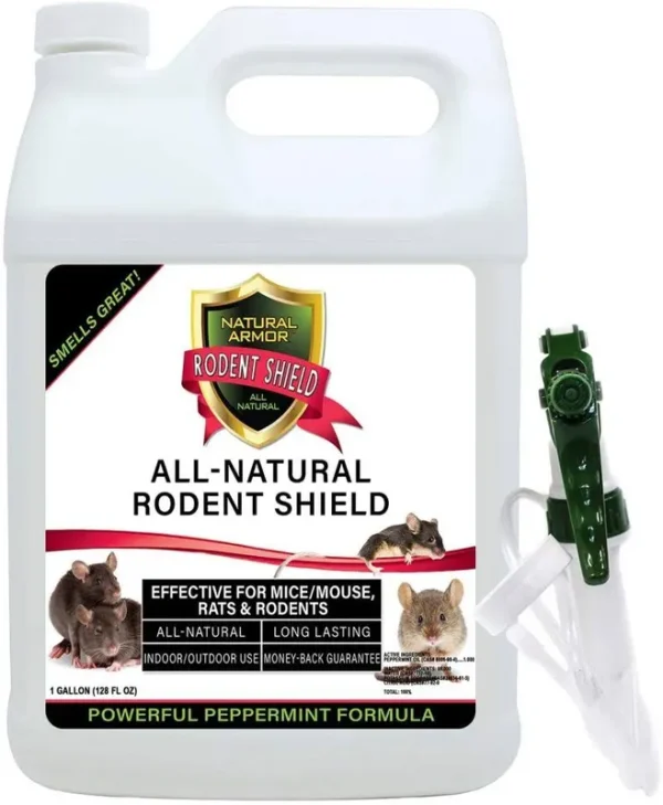 Natural Armor 128 oz. All-Natural Peppermint Repellent for Mice/Mouse, Rats & rodents for Indoor and Outdoor Use with Trigger Sprayer