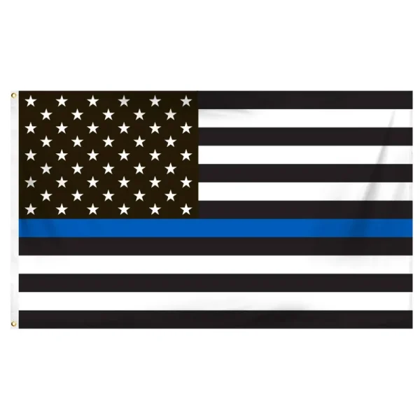 Thin Blue Line American Flag 3ft x 5ft Printed Polyester