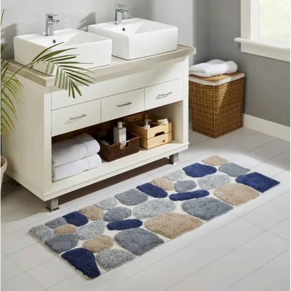 Ebern Designs Creline Bath Rug Color Blue Sienna