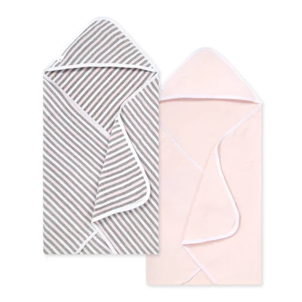 Burt's Bees Baby - Multi Stripe Organic Cotton Hooded Towel 2 Pack