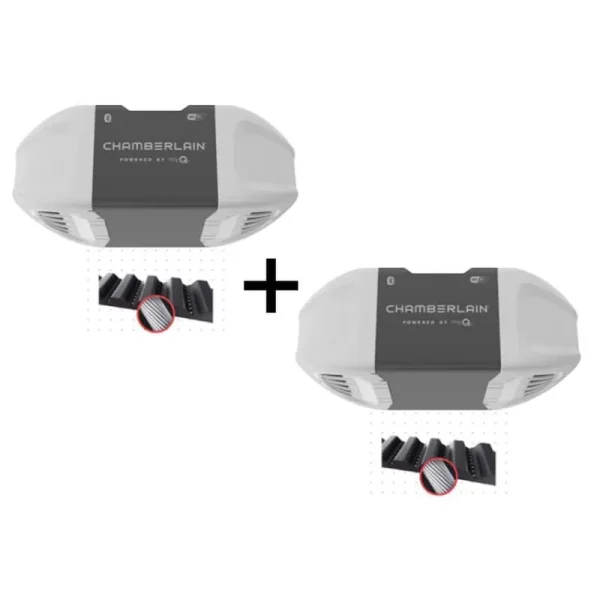 Chamberlain HD-B4505X2 3/4 HP Smart Quiet Belt Drive Garage Door Opener (2-Pack)