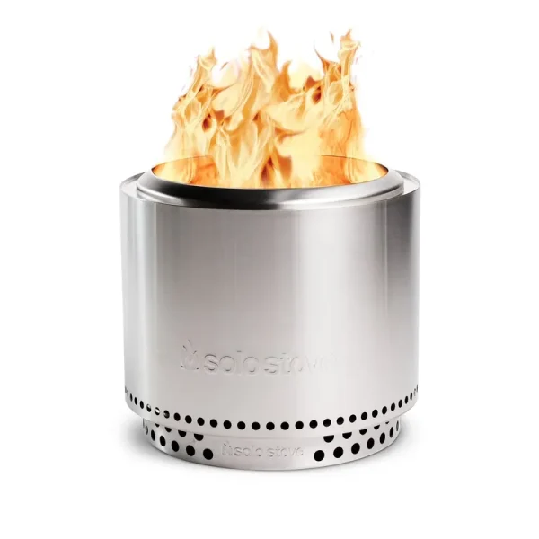 Solo Stove Bonfire 2.0 with Stand, Smokeless Fire Pit | Wood Burning Fireplaces W/ Removable Ash Pan, Portable Outdoor Firepit - for Camping, Stainless Steel, H: 16.75 in x Dia: 19.5 in, 25.1 lb