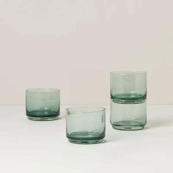Lenox Tuscany Classics Stackable 4-Piece Short Glasses Set - Green
