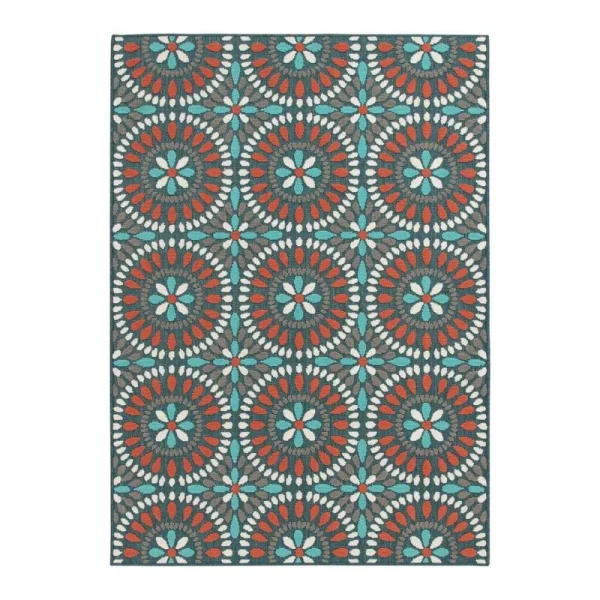 Mainstays 5' x 7' Multi Medallion Polypropylene Outdoor Area Rug