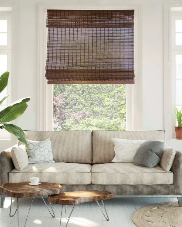 Chicology Cordless Bamboo Roman Shades, Buffalo, 23 inch x 64 inch, Brown