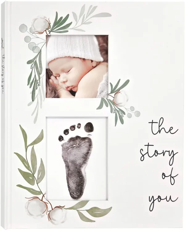 Two Little Dinos Baby Memory Book for The Modern Minimalist - Simple Monthly Milestone Keepsake Record Book for Boy or Girl - First Years Journal -