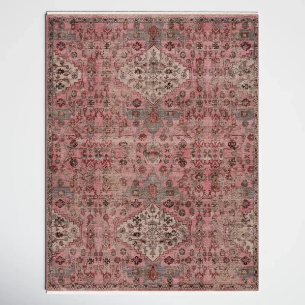 Miko Oriental Pink/Beige Area Rug Joss & Main Rug Size: Rectangle 8' x 10'6"