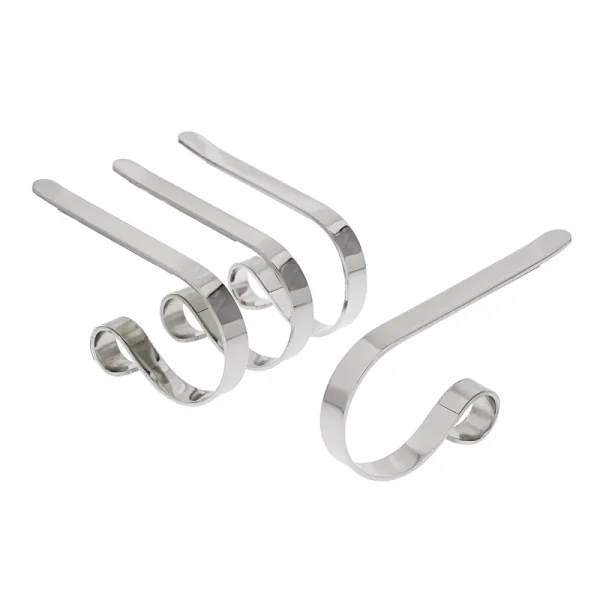 The Original MantleClip Stocking Holder 4 Pack - Silver