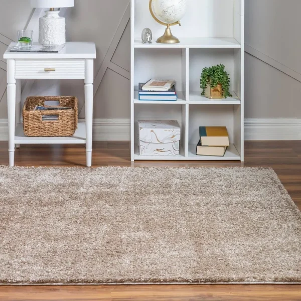 Soft Solid Shag 245cm x 245cm Square Brown Area Rug