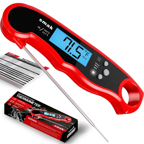 Digital Instant Read Meat Thermometer - Waterproof Kitchen Food Cooking Thermometer with Backlight LCD - Best Super Fast Electric Meat Thermometer