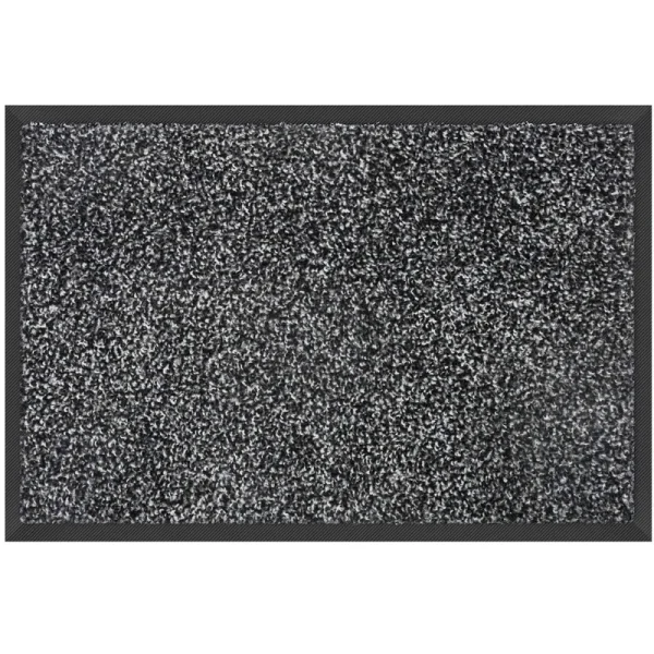 Mibao Dirt Trapper Door Mat for Indoor&Outdoor, 24 inch x 36 inch, Grey Black,Washable Barrier Door Mat, Heavy Duty Non-Slip Entrance Rug Shoes