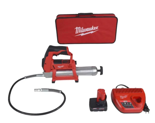 Milwaukee 2446 - 21XC M12 12V Cordless Grease Gun Kit with 3.0ah Battery, Charger & Tool Bag