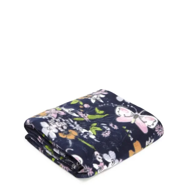 Vera Bradley Bloom Boom Navy Packable Fleece Blanket One-Size