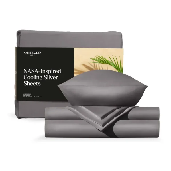 Miracle Made Extra Luxe Bed Sheets Set (Stone, Queen) 100% USA-Grown S
