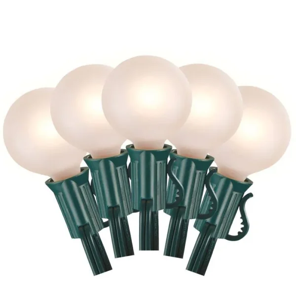 Celebrations G40 Globe Light Set Frosted White 24 ft. 25 Lights