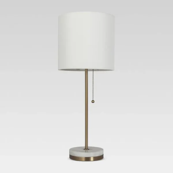New - Hayes Marble Base Stick Lamp Brass (Includes LED Light Bulb) - Project 62