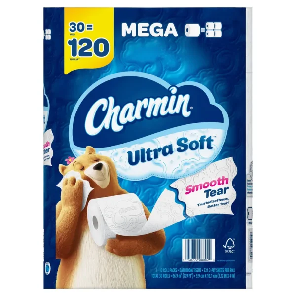 Charmin Ultra Soft Toilet Paper Mega Roll 30 Rolls
