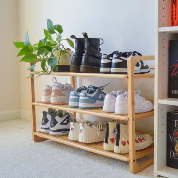 Honey Can Do 3 Tier Bamboo Shoe Shelf