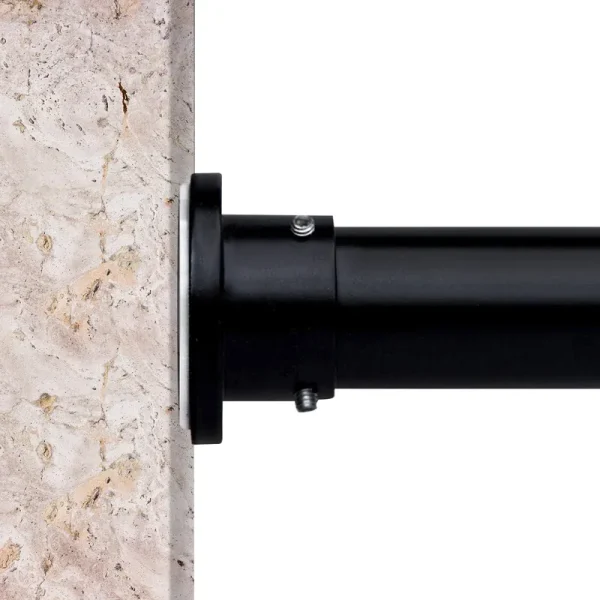 Roomdividersnow Premium Tension Curtain Rod, 48in-80in (Black)