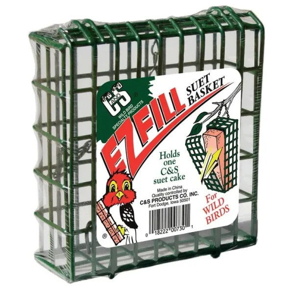 C&S Wild Bird EZ Fill Suet Basket, Green, 8 Pack